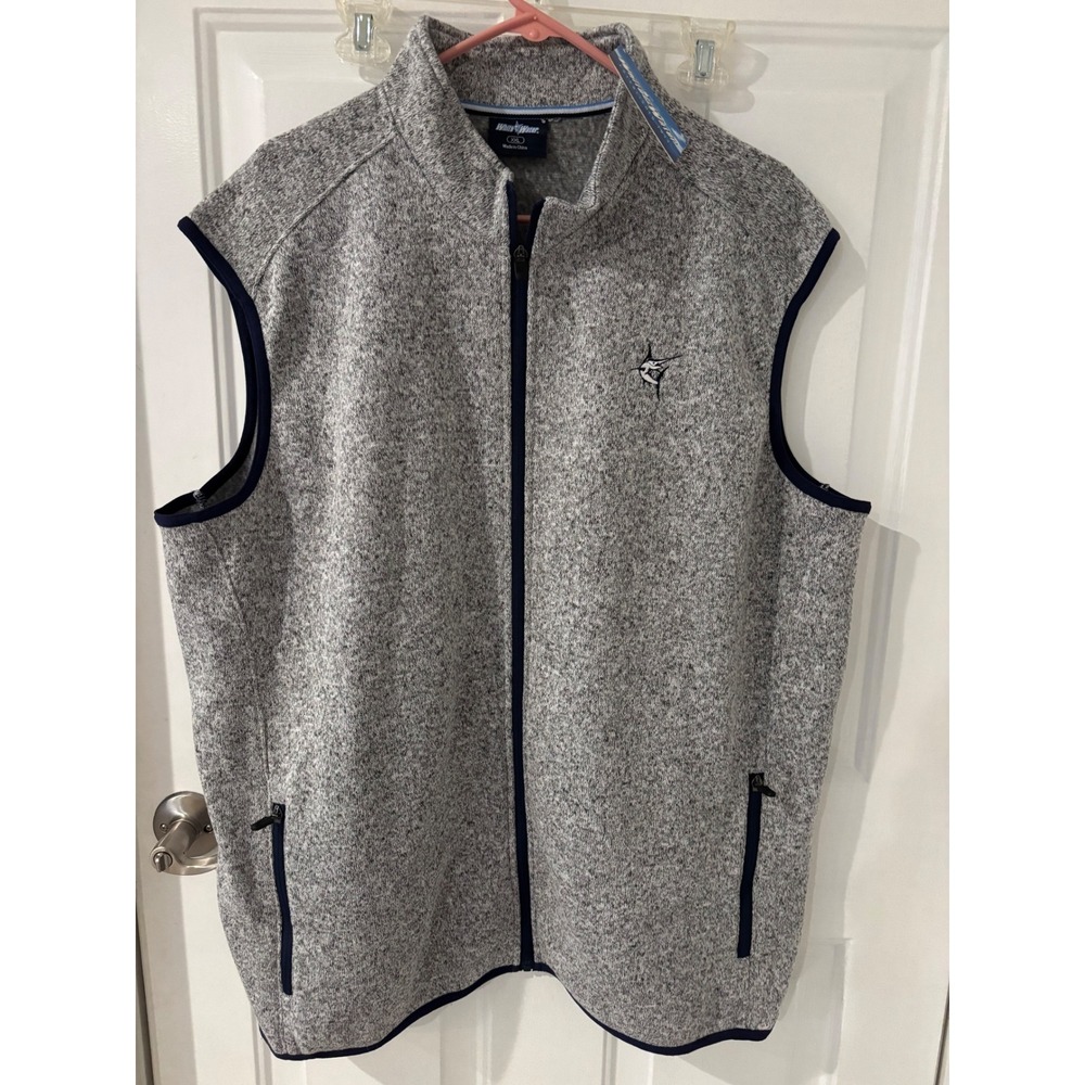 White Water Fleece Vest Full Zip Sleeveless‎ Gray XXL